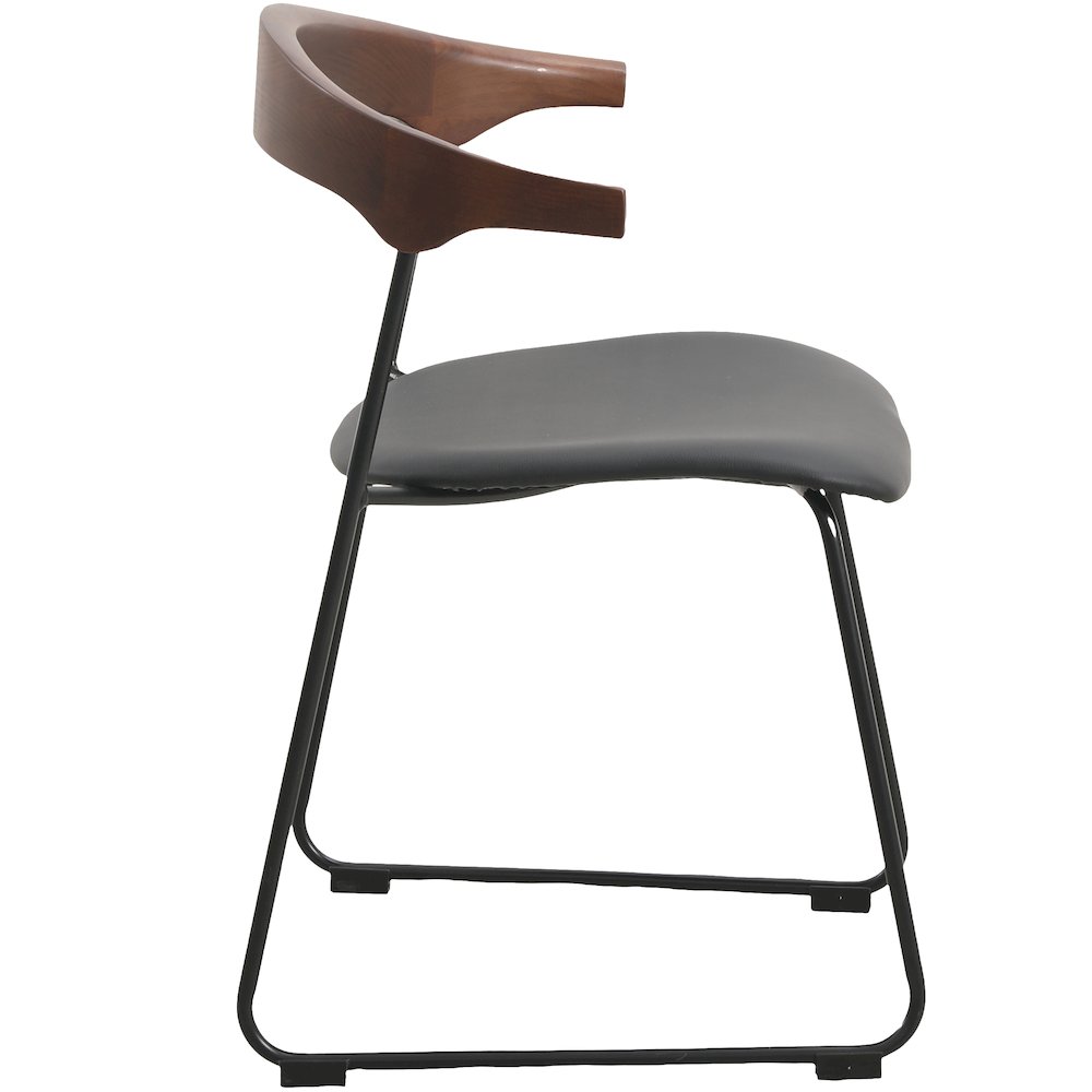 Lyra Collection Modern Chair in Black Walnut Color back and Black Seat. Picture 12