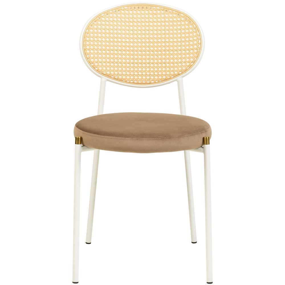 Euston Collection Modern Dining Chair White Frame In Brown. Picture 8