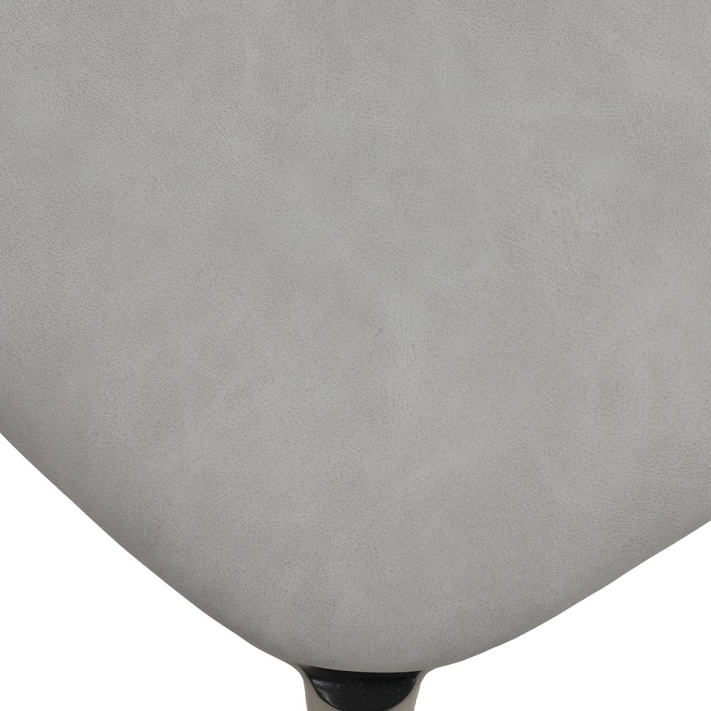 Tule Collection Dining Chair, Black Frame With Light Grey Leather. Picture 1