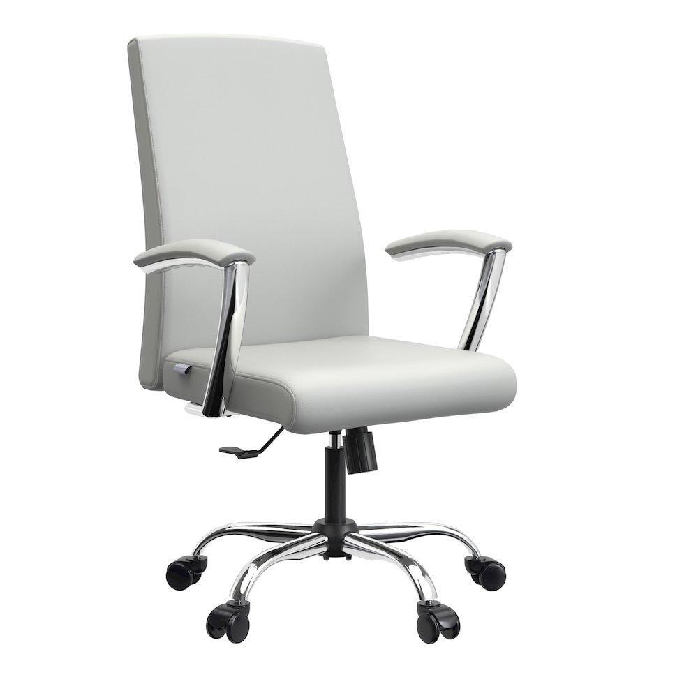 Evander Series Office Chair in White Leather. Picture 5
