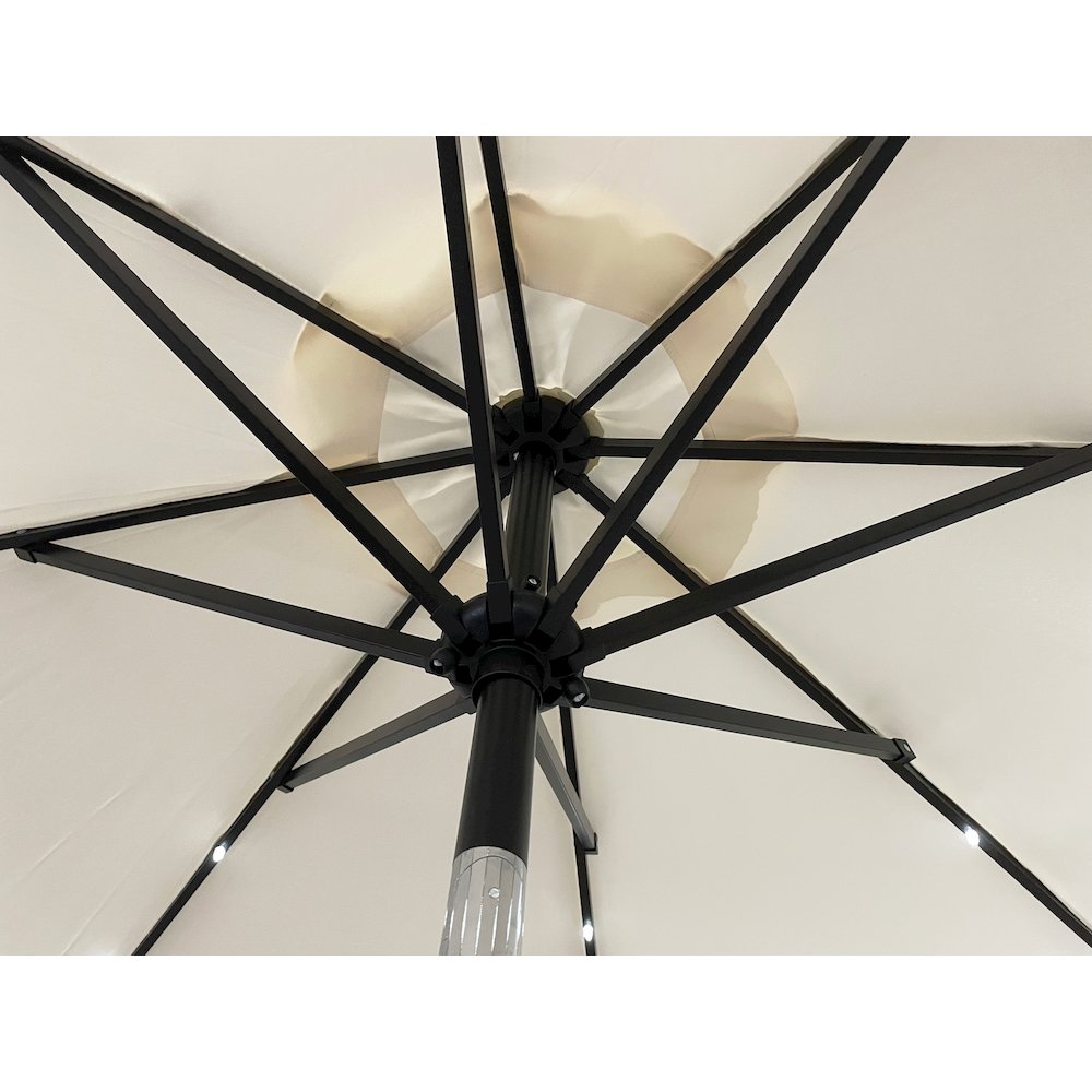 Sierra Outdoor Patio Umbrella with Base in Cream. Picture 15