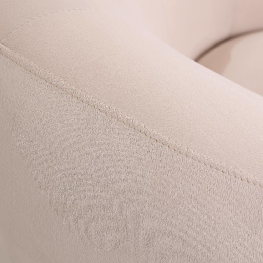 Faze Collection Modern Single Seater Sofa in Beige Velvet. Picture 7