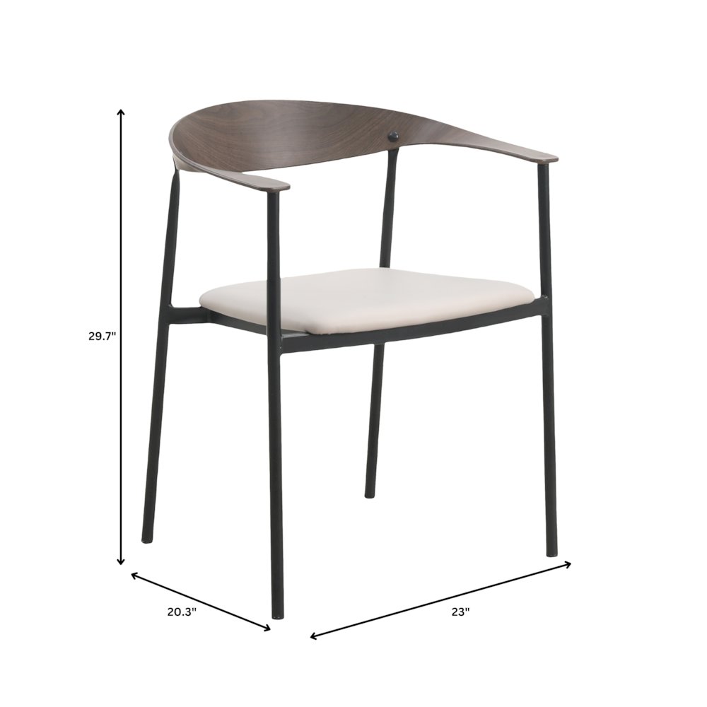 Kora Collection Modern Dining Chair in Taupe. Picture 11