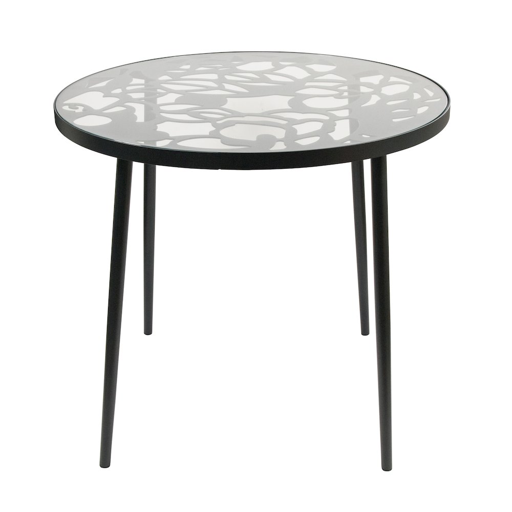 Devon Mid-Century Modern 5-Piece Aluminum Outdoor Patio Dining Set. Picture 11