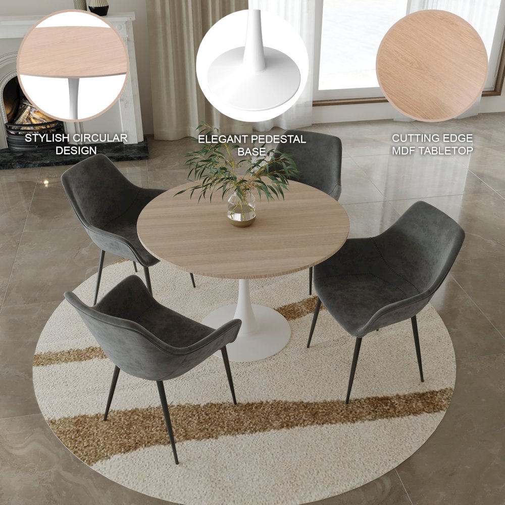 Bristol - Bistro Table - White base Natural wood Top. Picture 12