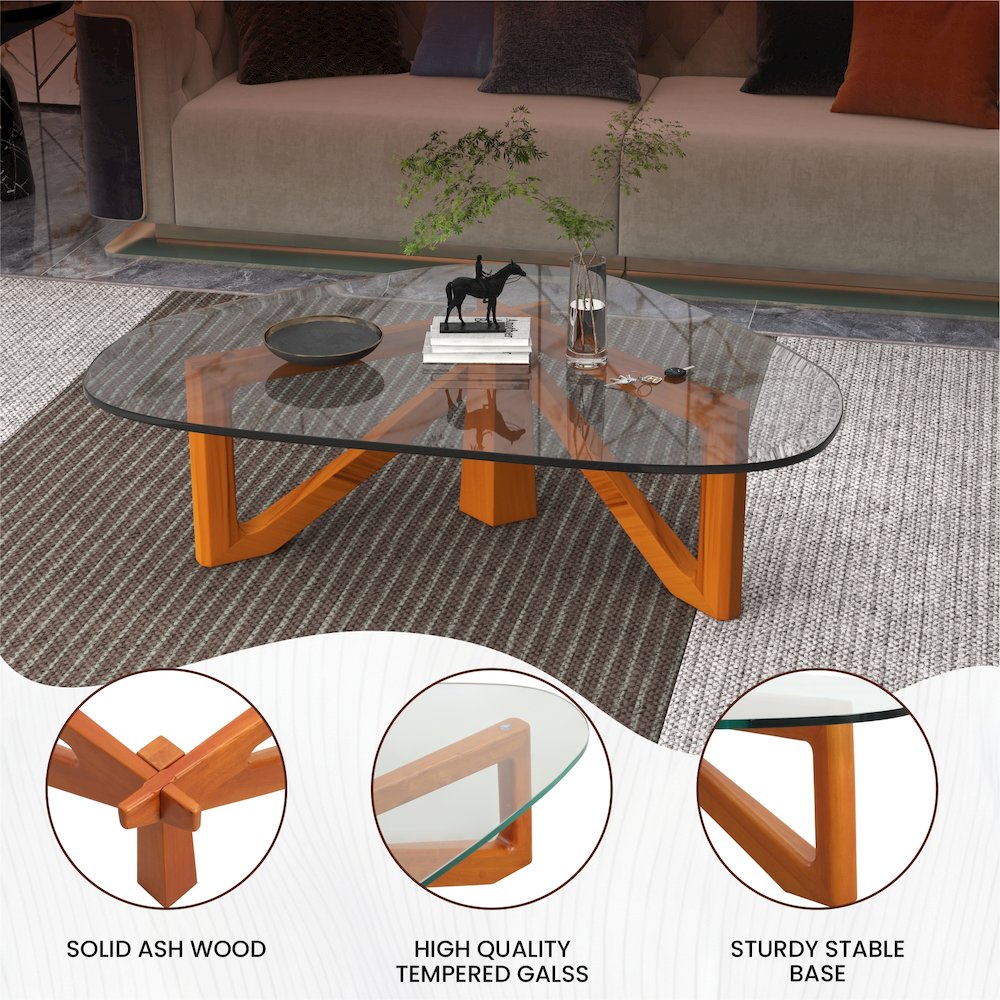 Imperial Triangle Coffee Table in Light Walnut. Picture 2