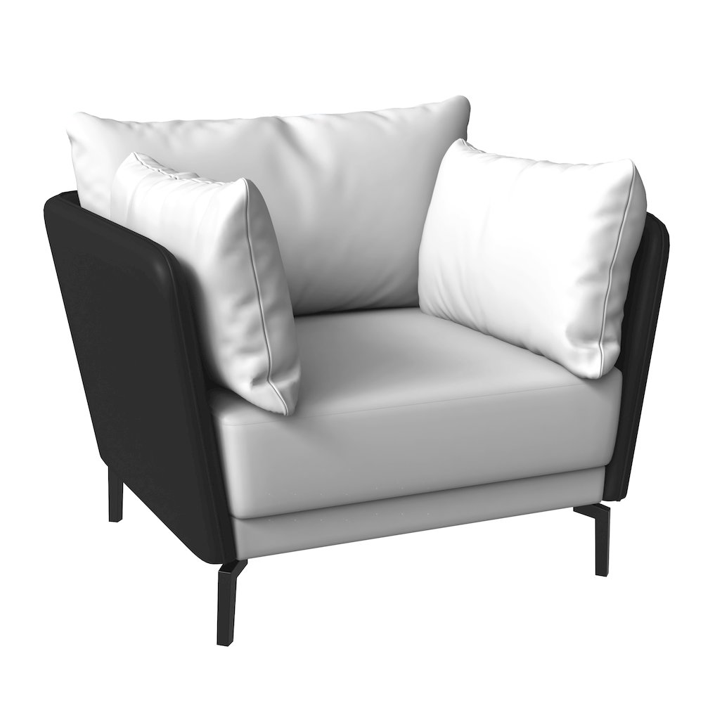 Luxify Collection Single Seater Sofa in Black/Grey. Picture 2