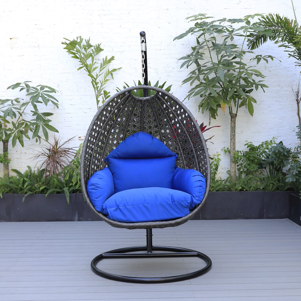 Charcoal Wicker Hanging Egg Swing Chair. Picture 3
