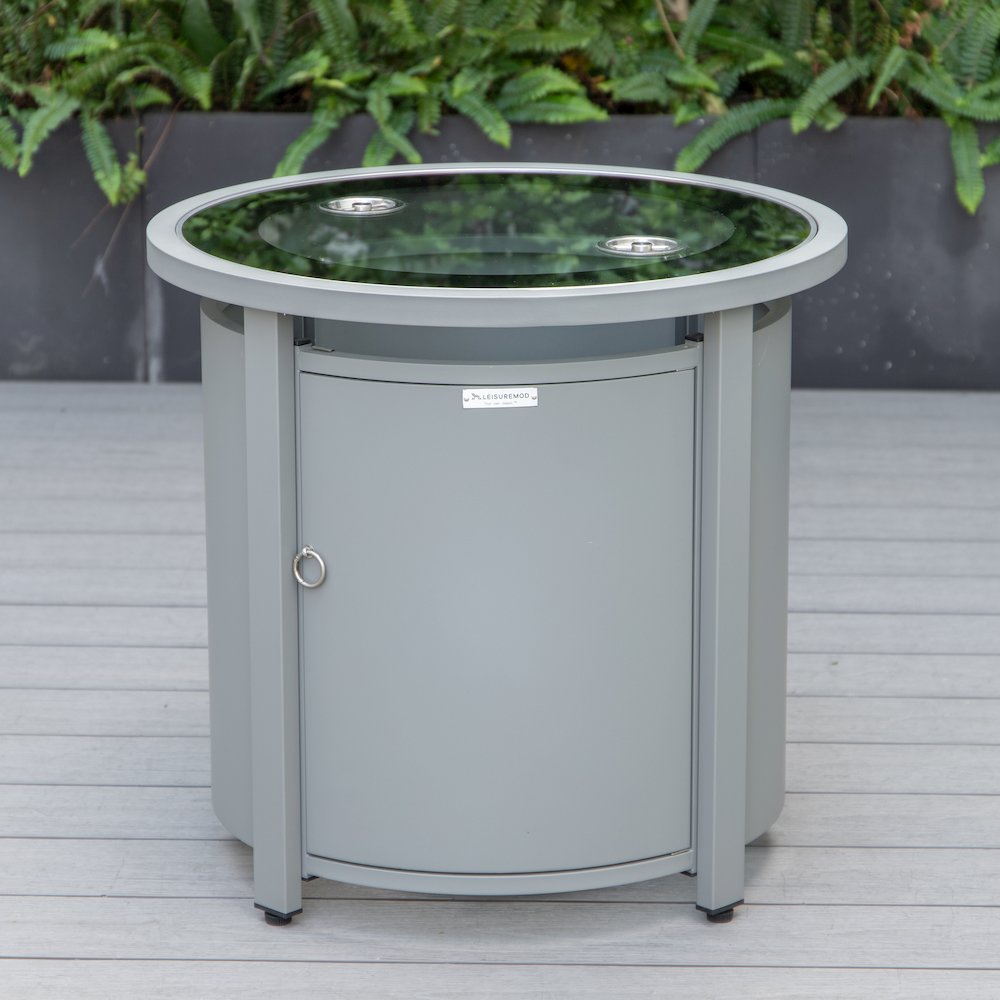 Walbrooke Grey Patio Round Tank Holder in Grey. Picture 9