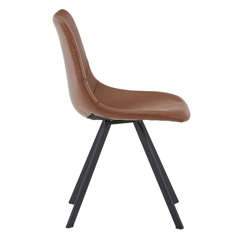 Markley Modern Leather Dining Chair With Metal Legs. Picture 16