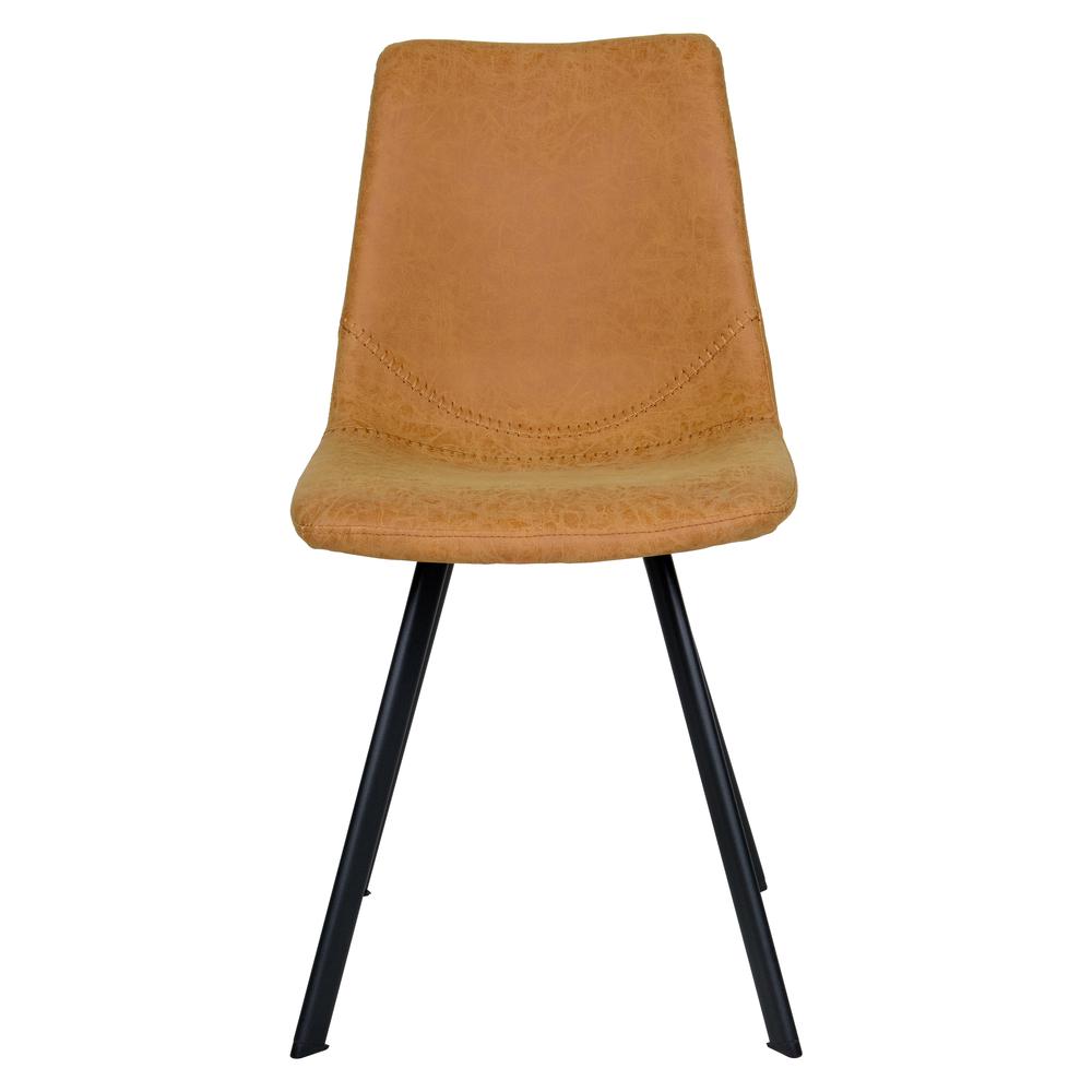Markley Modern Leather Dining Chair With Metal Legs Set of 2. Picture 2