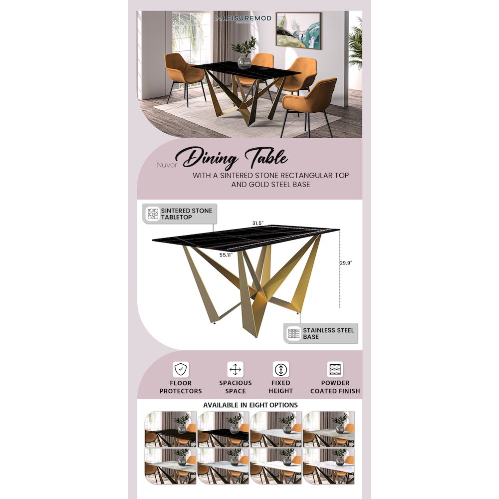 Nuvor Mid-Century Modern Dining Table. Picture 1