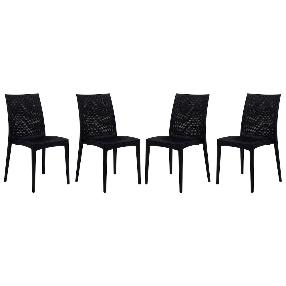 Weave Mace Indoor/Outdoor Dining Chair (Armless), Set of 4. Picture 1