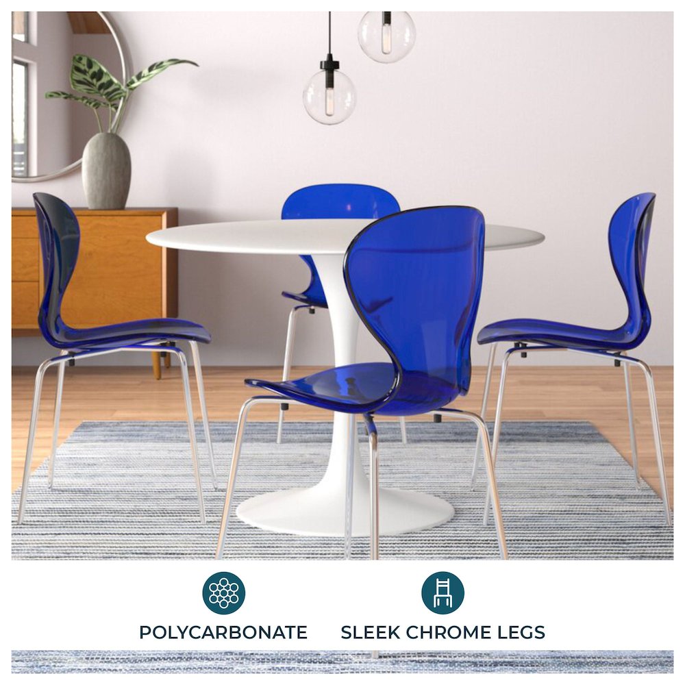 Modern Oyster Transparent Side Chair. Picture 19