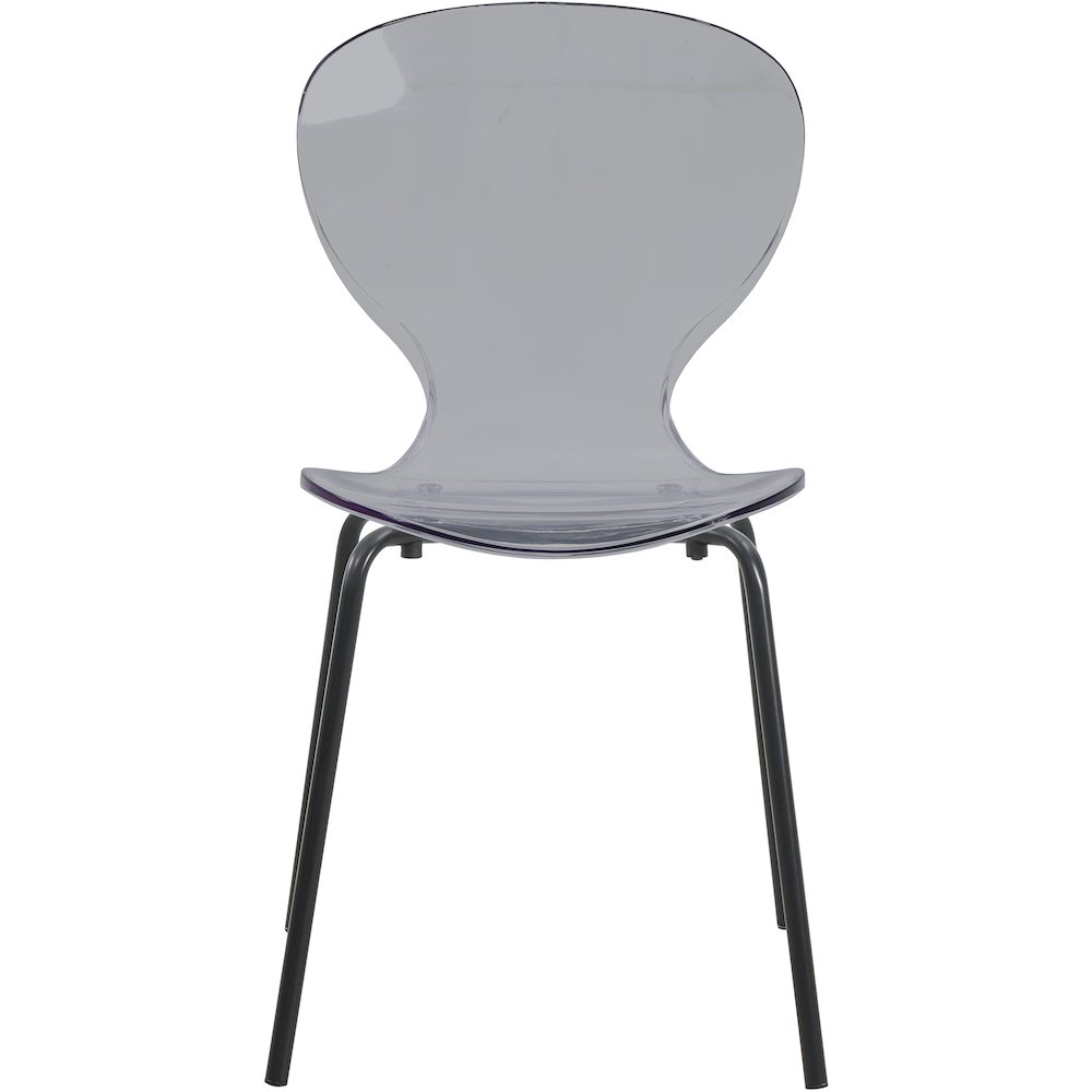 Modern Oyster Transparent Side Chair in Black Base set of 2. Picture 7