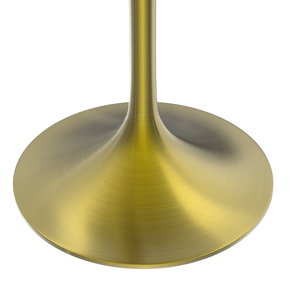 Verve 27" Round Dining Table, Brushed Gold Base with Light Natural Wood MDF Top. Picture 12