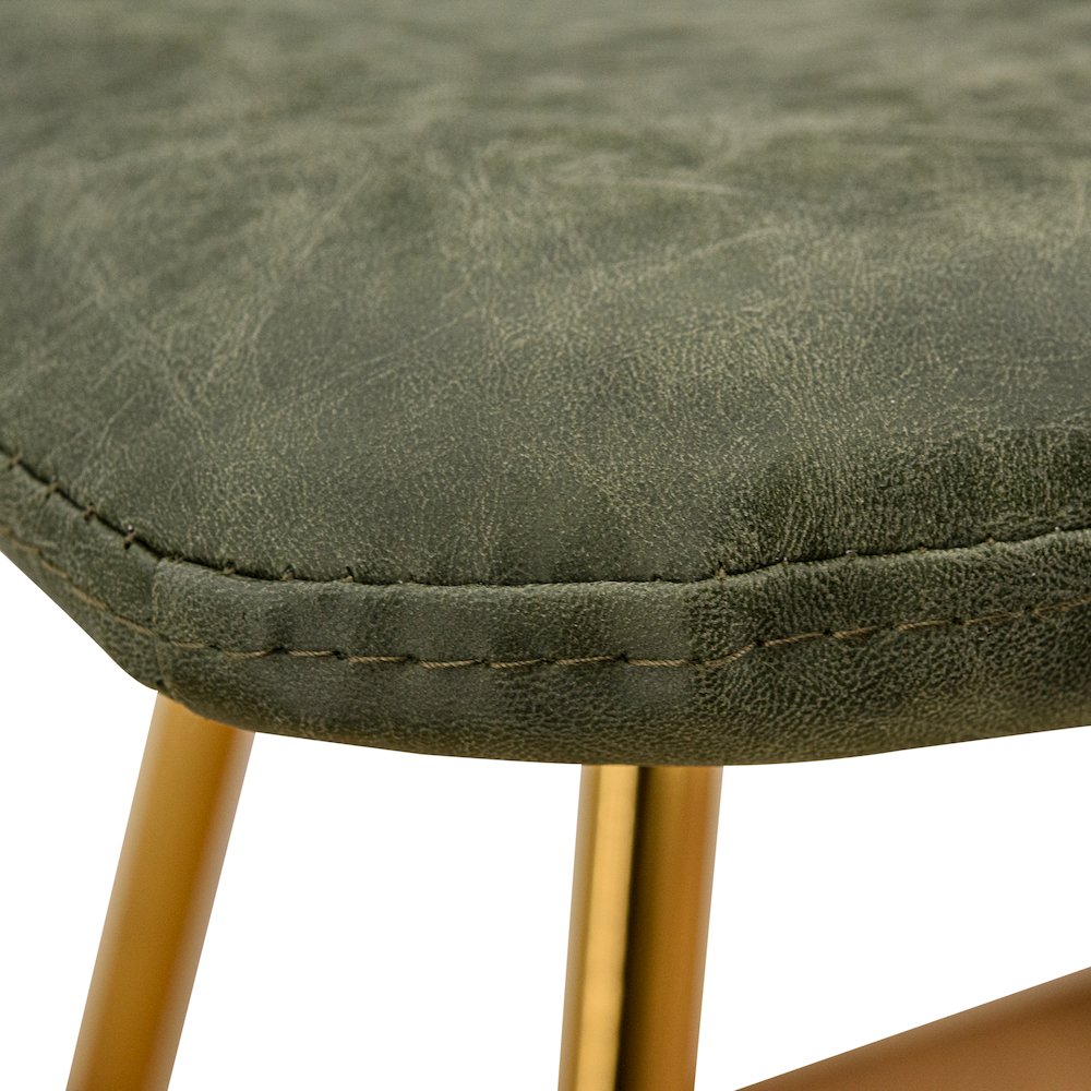 Markley Modern Leather Dining Chair With Gold Legs Set of 2. Picture 7