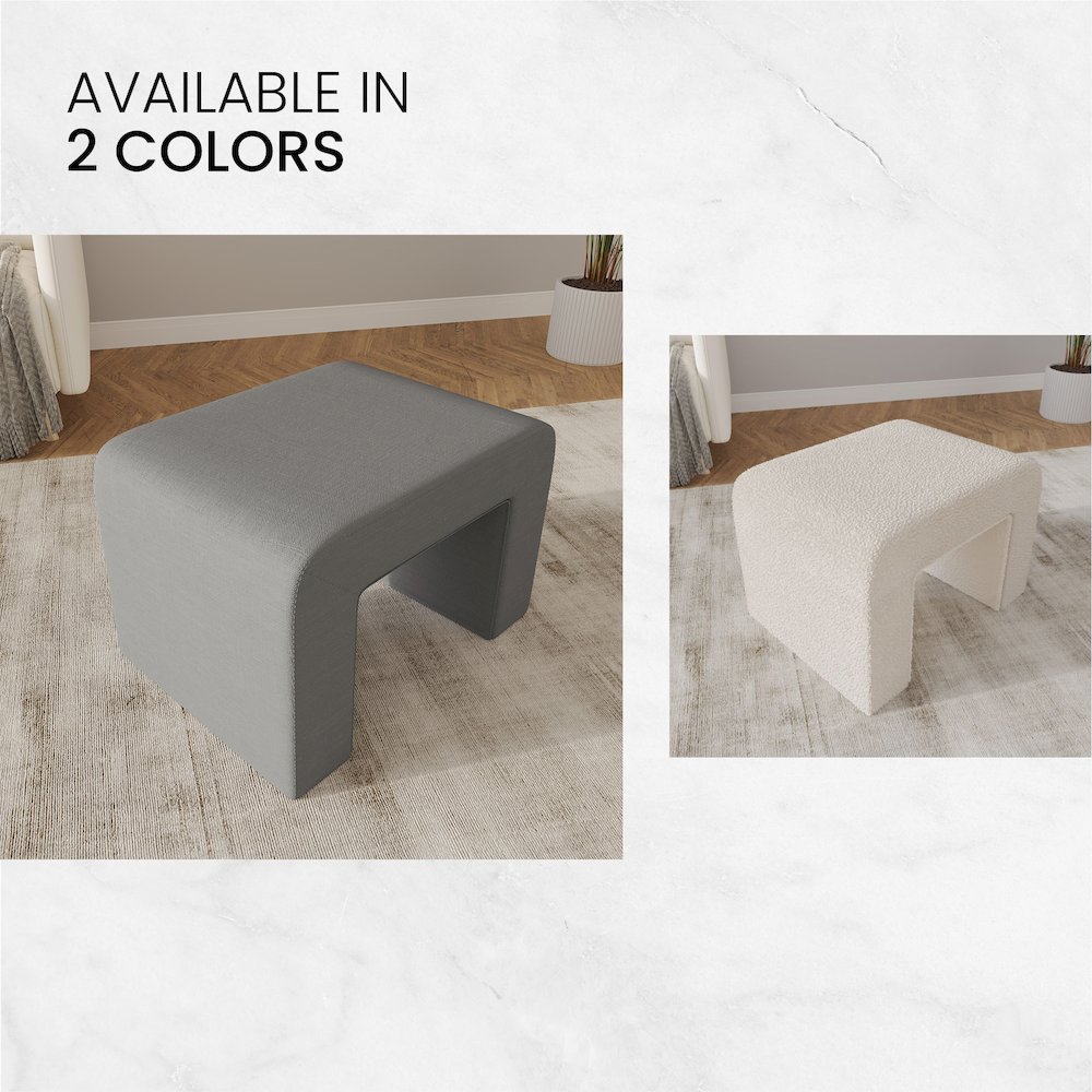 Vint 26” Bench Upholstered in Velvet Boucle. Picture 11