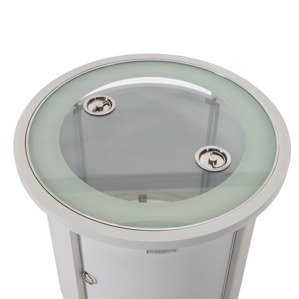 Walbrooke White Patio Round Tank Holder in White. Picture 5