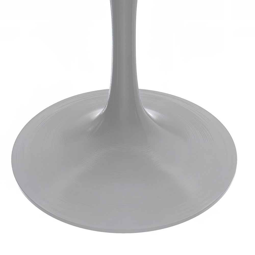 Verve Collection 36 Round Dining Table, White Base with Cognac Brown MDF Top. Picture 10