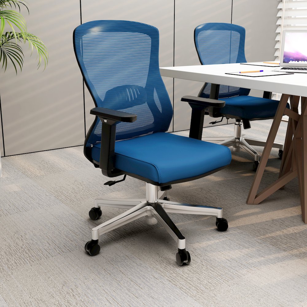 Office Adorit Series Office Task Chair In Blue. Picture 12