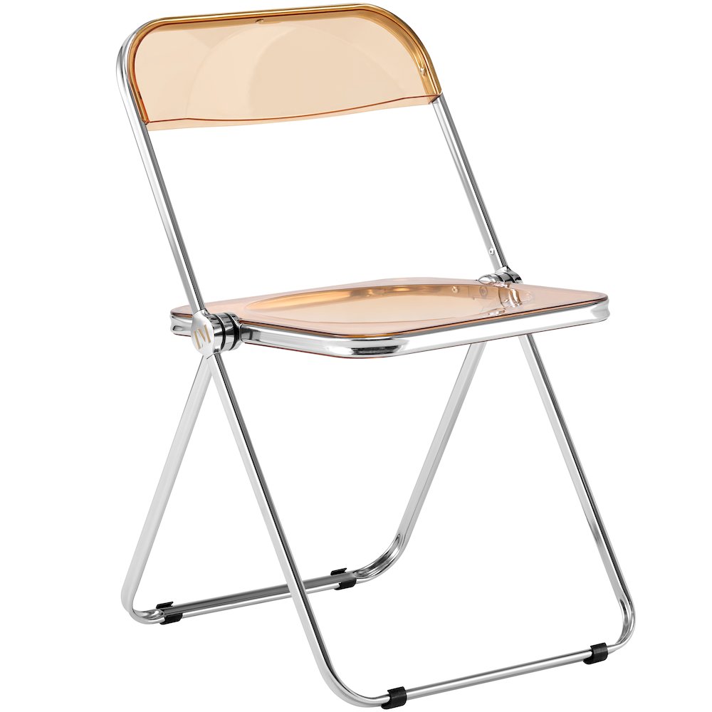 Lawrence Acrylic Folding Chair With Metal Frame, Set of 4. Picture 7