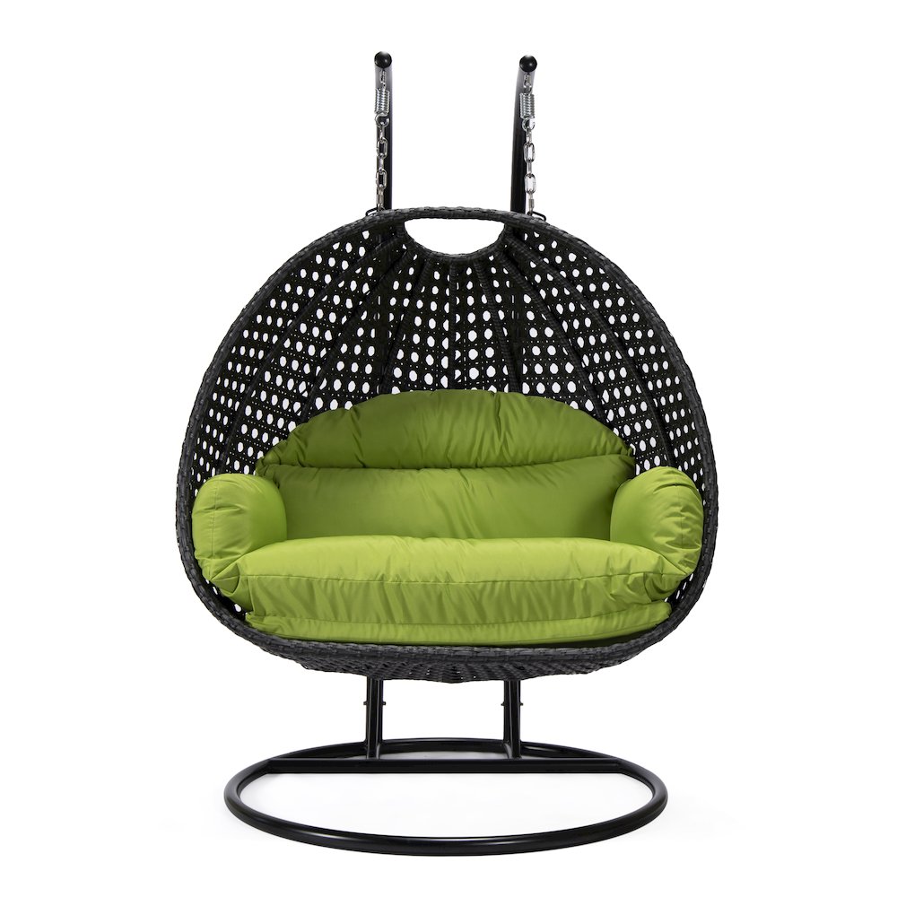 Mendoza Charcoal Wicker Hanging 2 person Egg Swing Chair. Picture 3