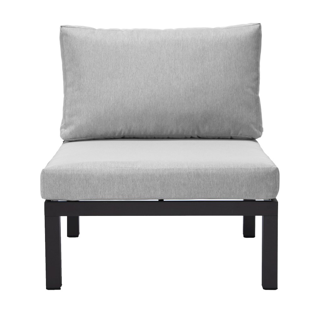 Hamilton Aluminum Patio 4-Seater Sofa With Cushions in Light Grey. Picture 8