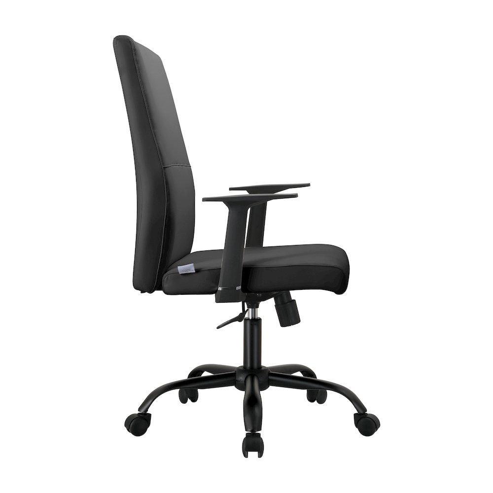Evander Series Office Guest Chair in Black Leather. Picture 3