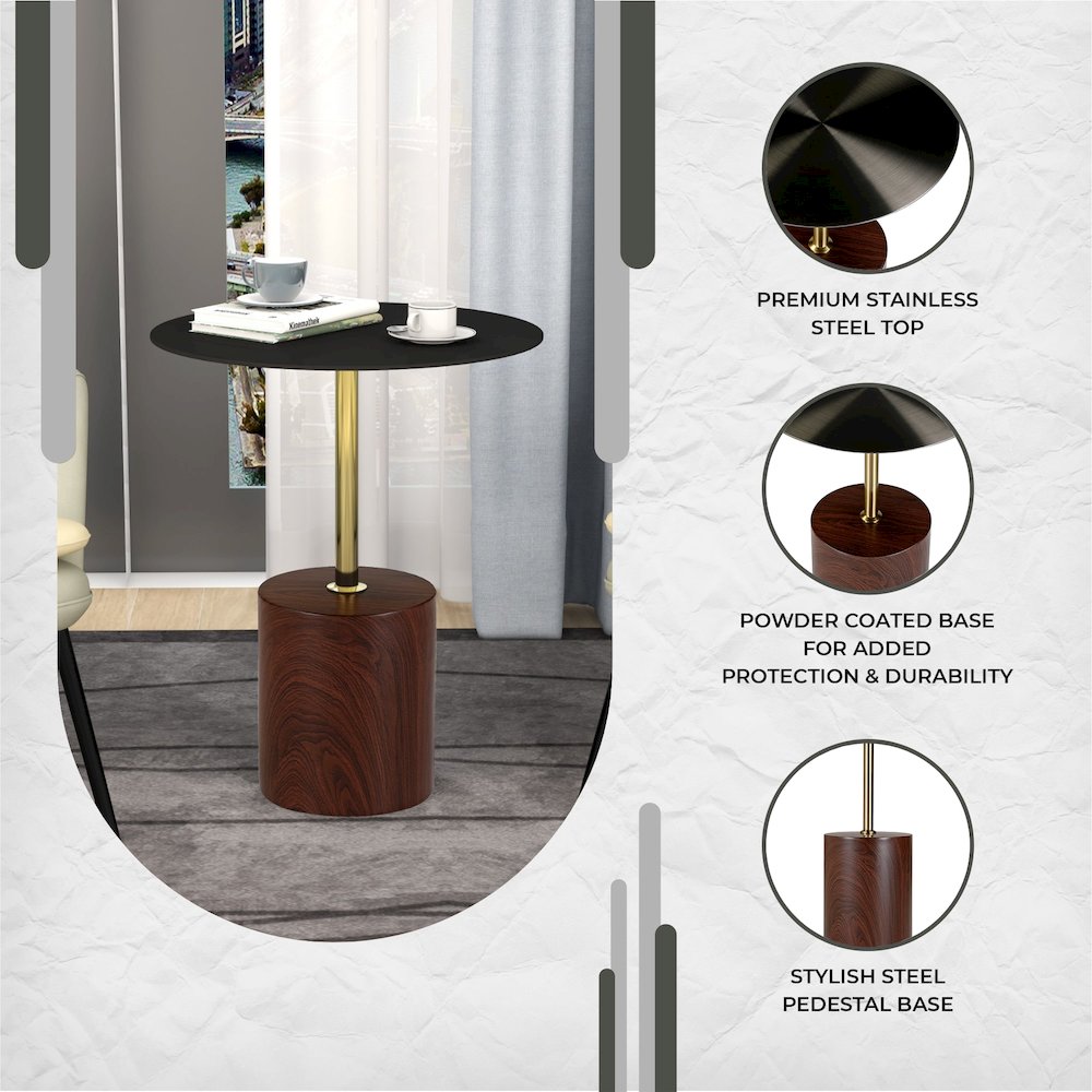 Malta Collection Modern End Table In Brown. Picture 22