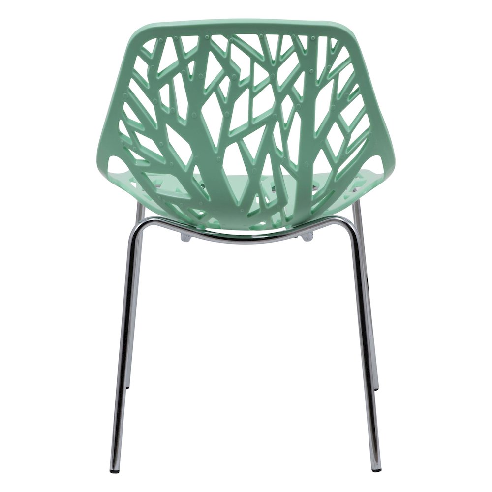 Modern Asbury Dinin Chair With Chromed Legs, Mint. Picture 6