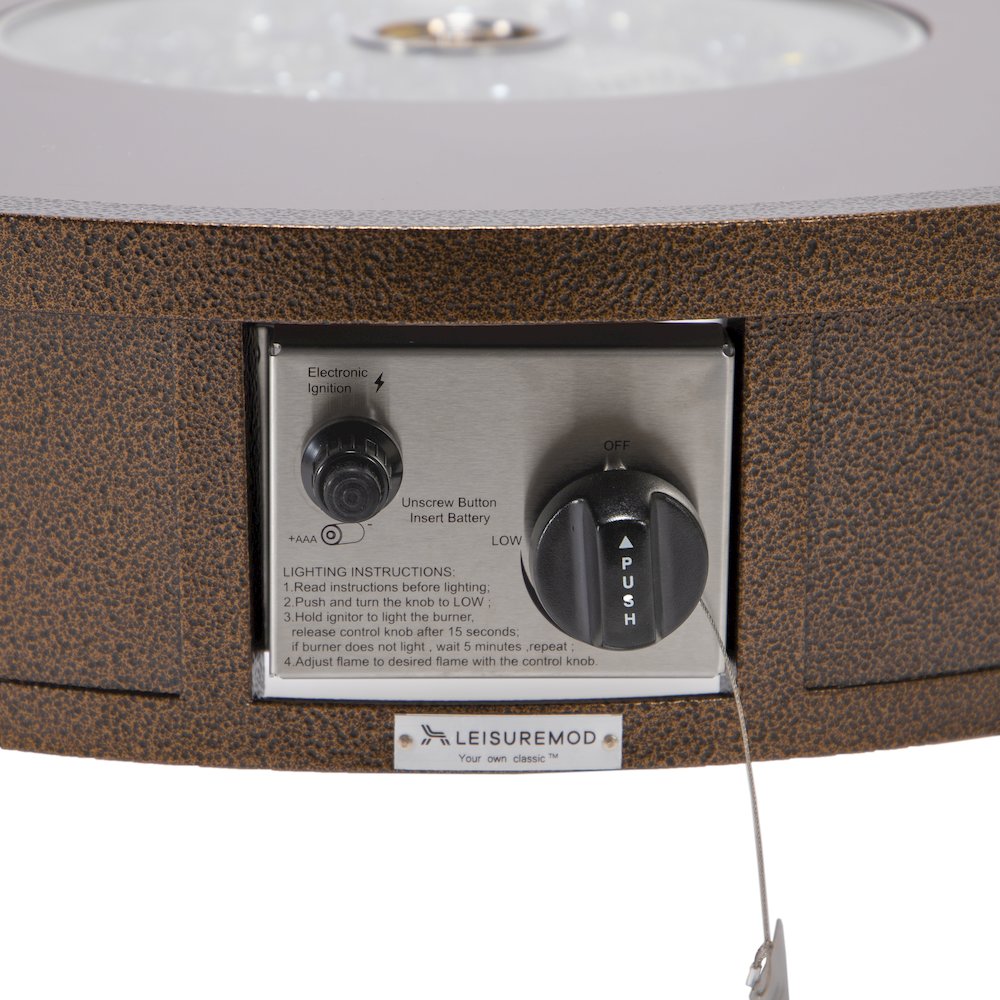 Walbrooke Outdoor Patio Aluminum Round Fire Pit Side Table. Picture 11
