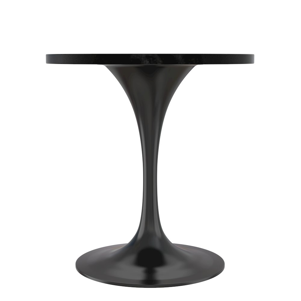 Verve Collection 27 Round Dining Table, Black Base with Black MDF Top. Picture 5
