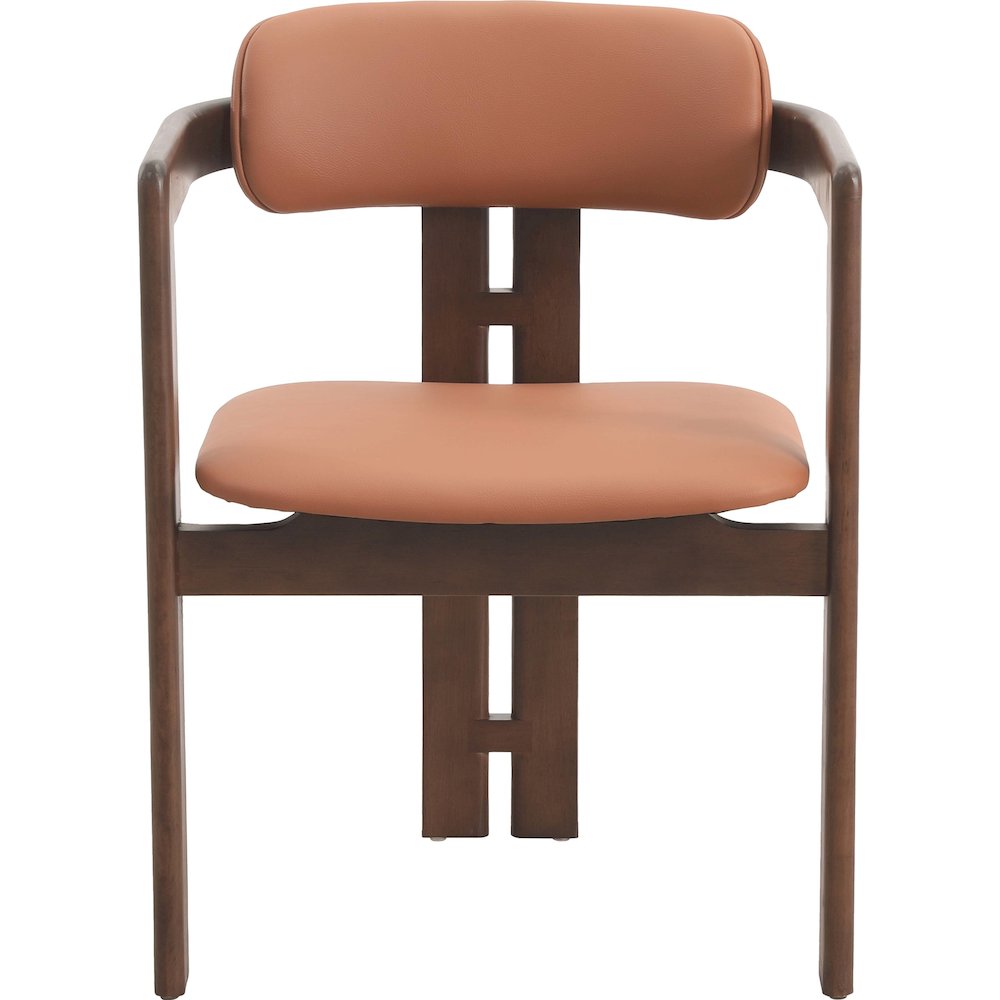 Velo Series Modern Dining Chair in Black Walnut Wood with Dark Brown Seat. Picture 2