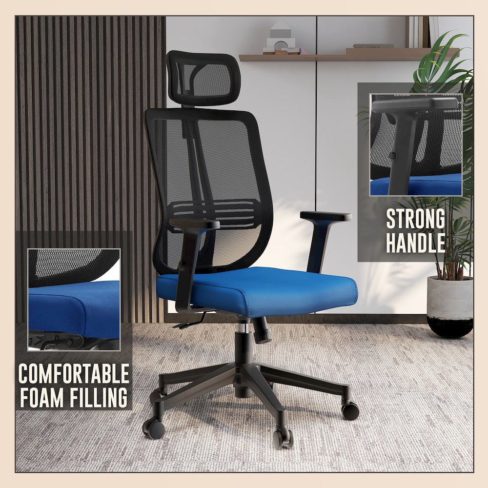 Office Nift Series Office Task Chair In Blue. Picture 7
