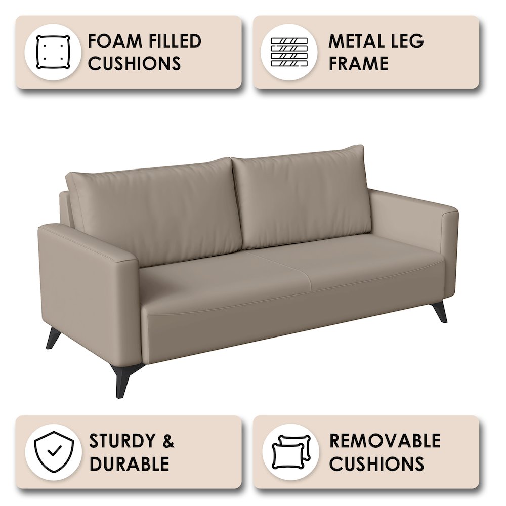 Inno Collection Three Seater Sofa In Taupe. Picture 9