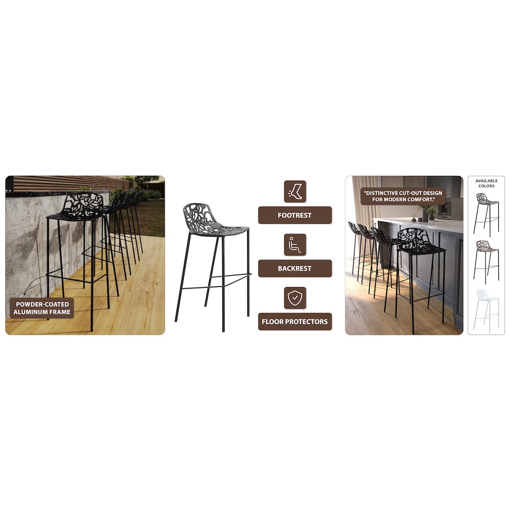 Devon Mid-Century Modern Aluminum Bar Stool. Picture 25