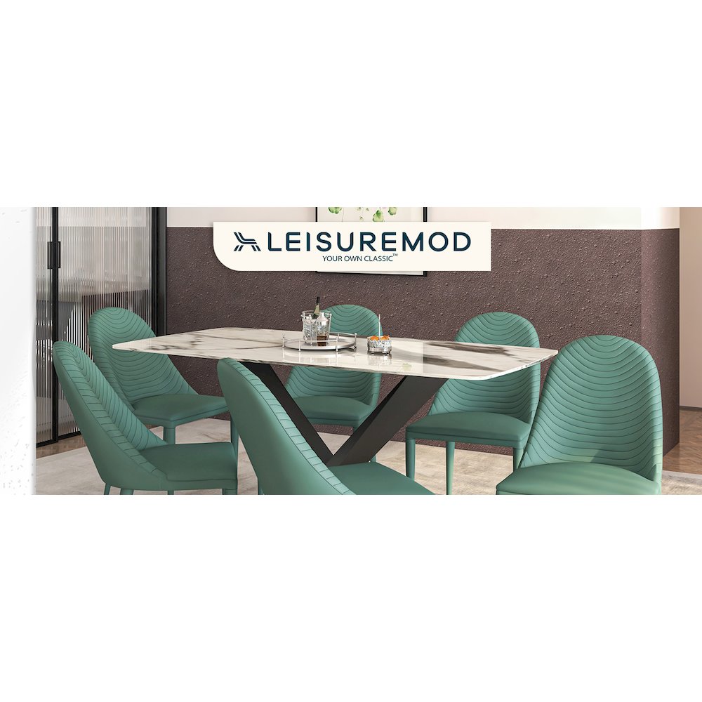 Seville Collection Modern Dining Chair in Green. Picture 2