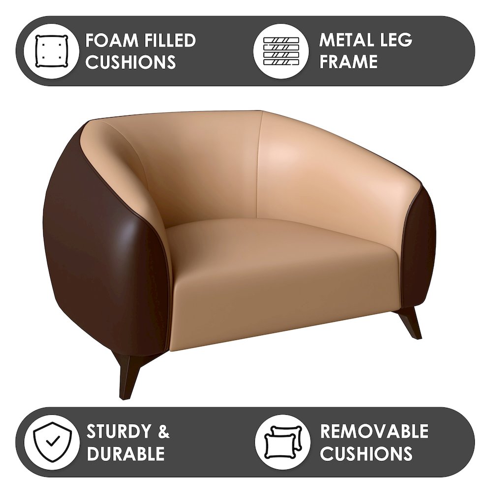 Opula Collection Single Seater Sofa In Brown. Picture 5