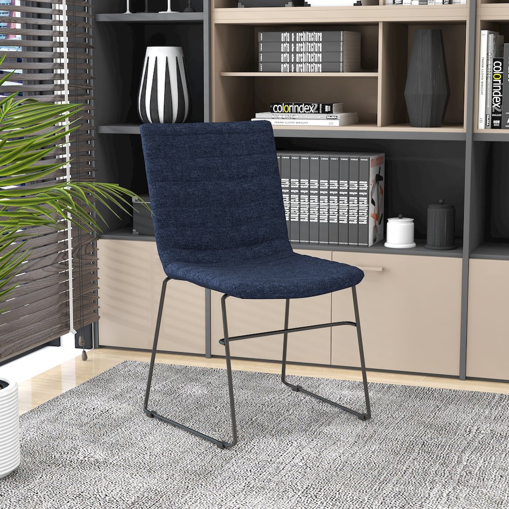 Zylar Series Office Guest Chair in Dark Blue Fabric. Picture 33