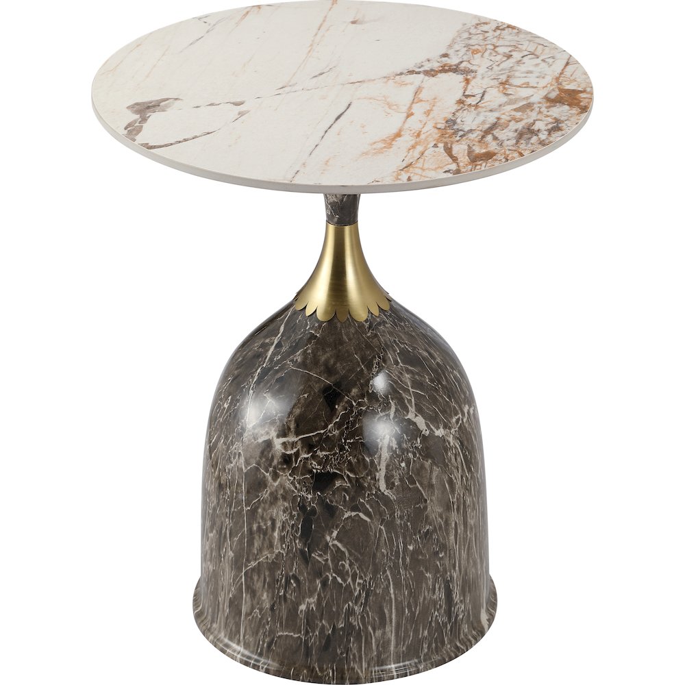 Oslo Collection Modern End Table In Marbled Brown. Picture 2