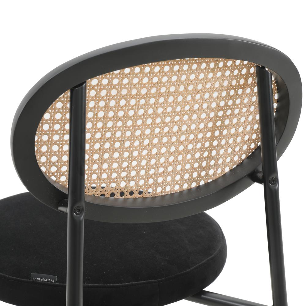 Euston Modern Wicker Bar Stool With Black Steel Frame, Set of 2. Picture 6