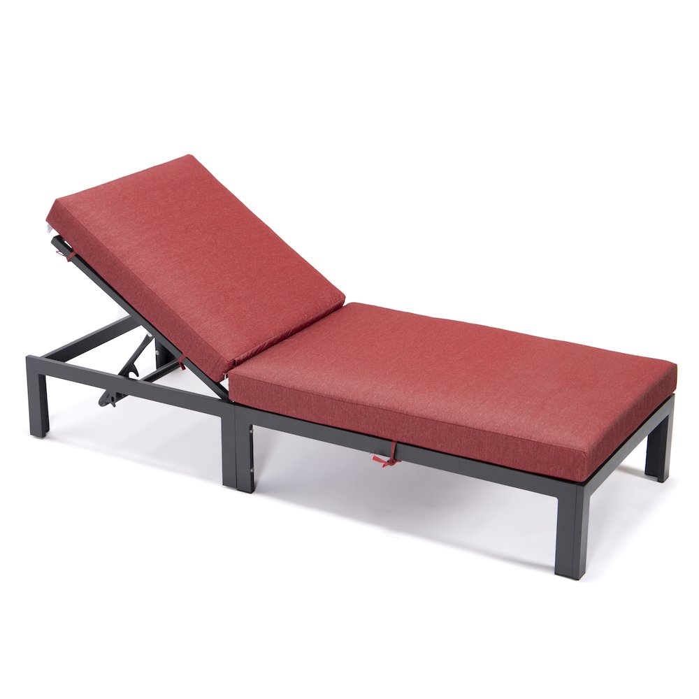 Chelsea Modern Outdoor Chaise Lounge Chair With Cushions. Picture 4