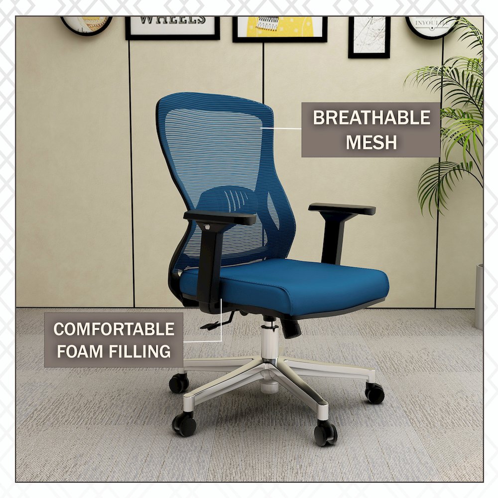 Office Adorit Series Office Task Chair In Blue. Picture 13