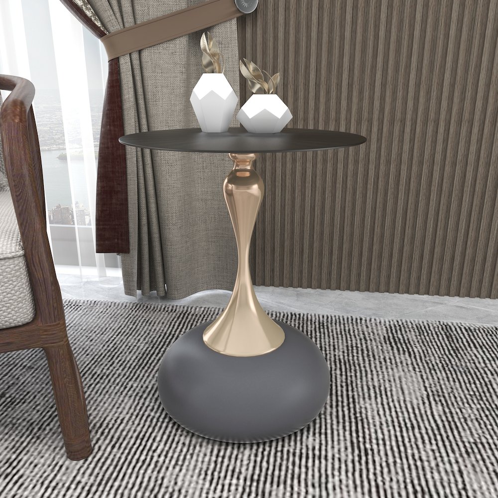 Savoy Collection Modern End Table In Grey. Picture 5