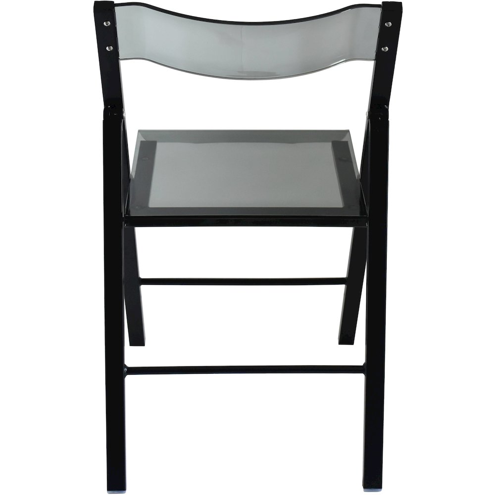 Menno Modern Acrylic Folding Chair Black Frame With Trans Black Seat. Picture 9
