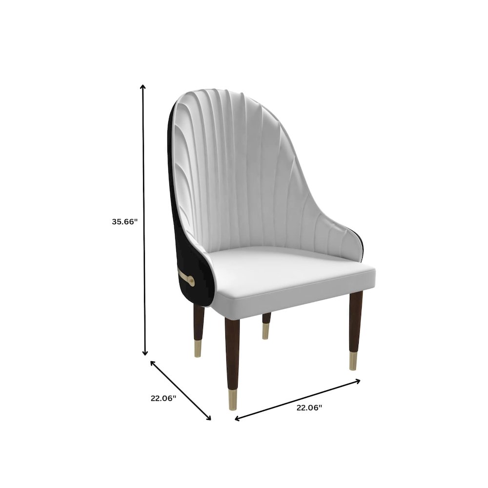 Elara Collection Wooden Dining Chair in Black/White. Picture 1