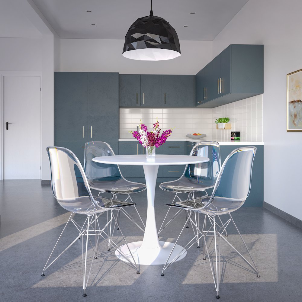 Bristol Mid-Century Modern Round Dining Table. Picture 31