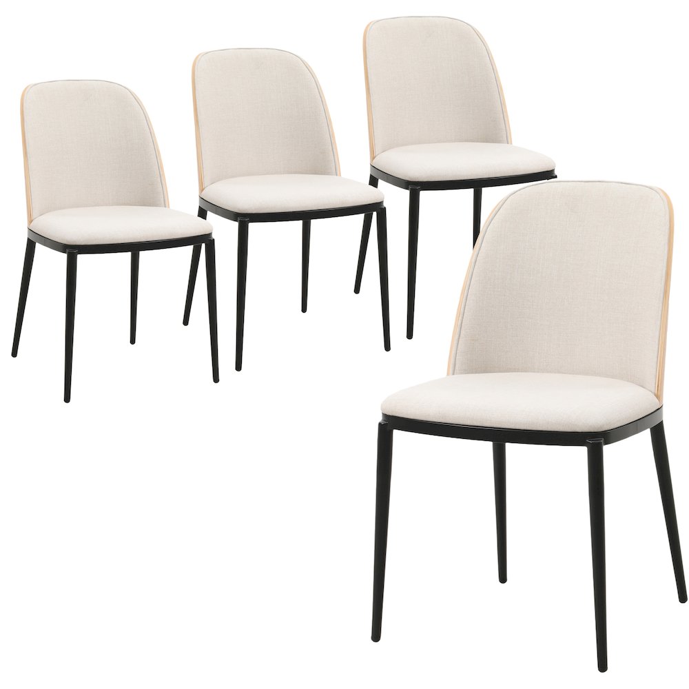 Tule Mid-Century Modern Dining Side Chair Set of 4. Picture 4