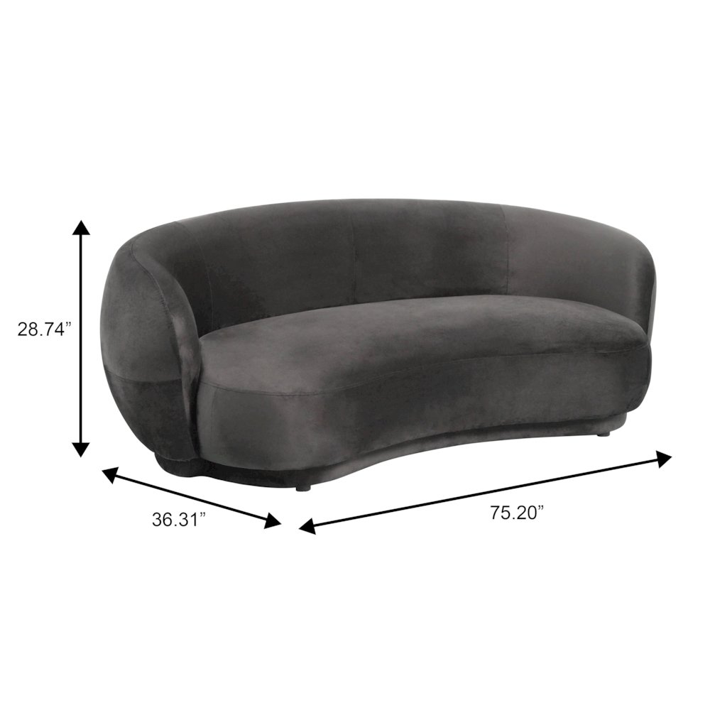 Faze Collection Modern Three Seater Sofa in Light Grey Velvet. Picture 11